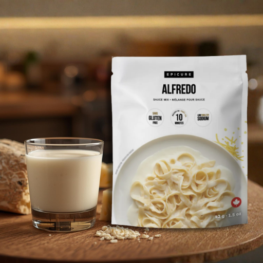 Epicure Alfredo Sauce Mix with milk and cheese used to make hashbrown casserole without canned soup